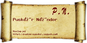 Puskár Nándor névjegykártya