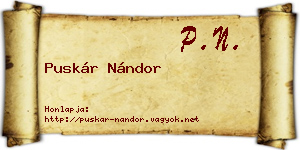 Puskár Nándor névjegykártya