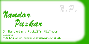 nandor puskar business card